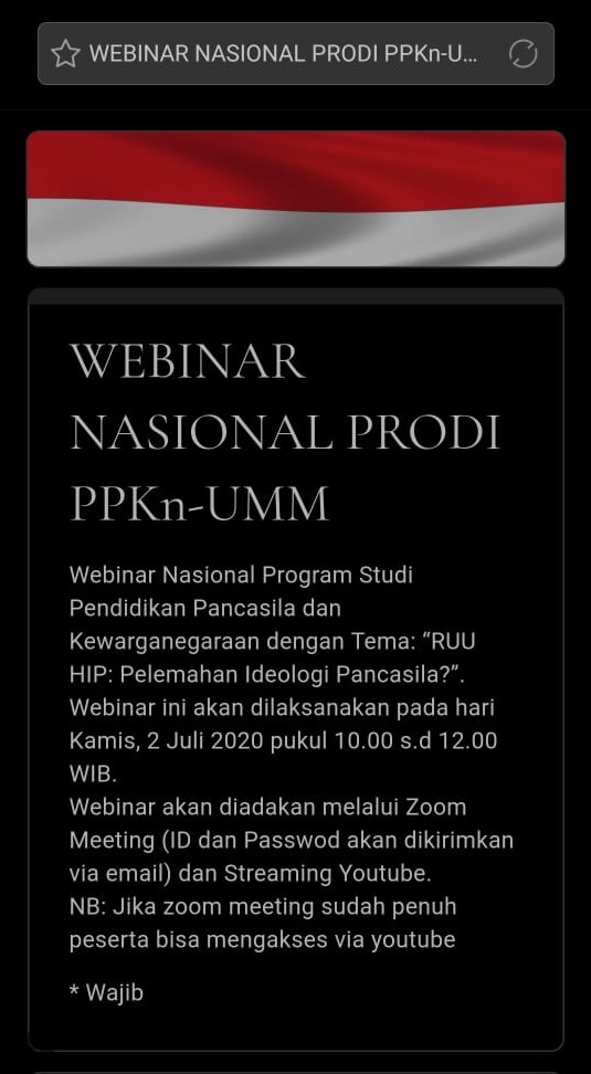 Baru Satu Hari Dibuka, Peserta Webinar Prodi PPKn Hampir Capai Seribu Peserta